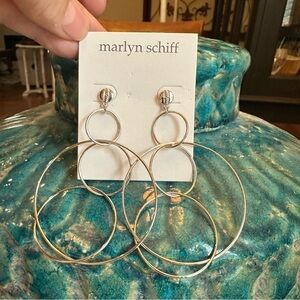 Marlyn Schiff Silver‎ Hoop Earrings NEW